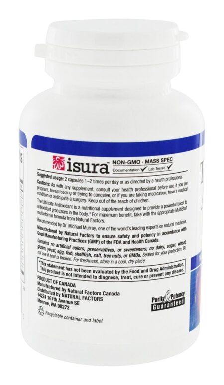 Fórmula Anti-Oxidante Ultimate - Cápsulas 60 Natural Factors - Image 3