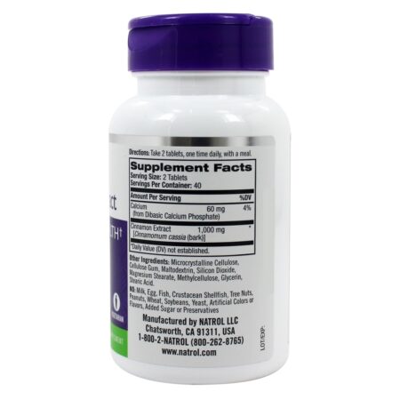 Extrato de canela 1000 mg. - 80 Tablets Natrol - Image 2