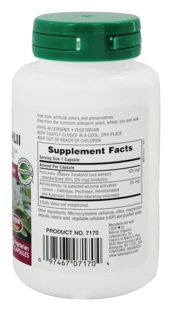 De ervas Ativos Coleus Forskohlii Forskolin 125 mg. - Cápsulas vegetarianas 60 Natures Plus - Imagem 2