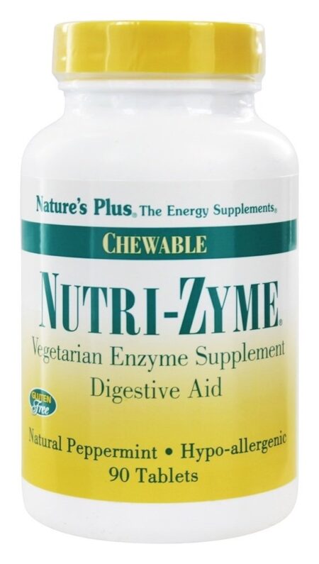 Nutri-Zyme Auxílio Digestivo Sabor Hortelã - 90 comprimidos mastigáveis Natures Plus