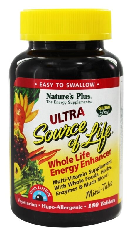 Ultra Source Of Life Multi-Vitamin Supplement with Lutein Mini-Tabs - 180 Tablets Natures Plus