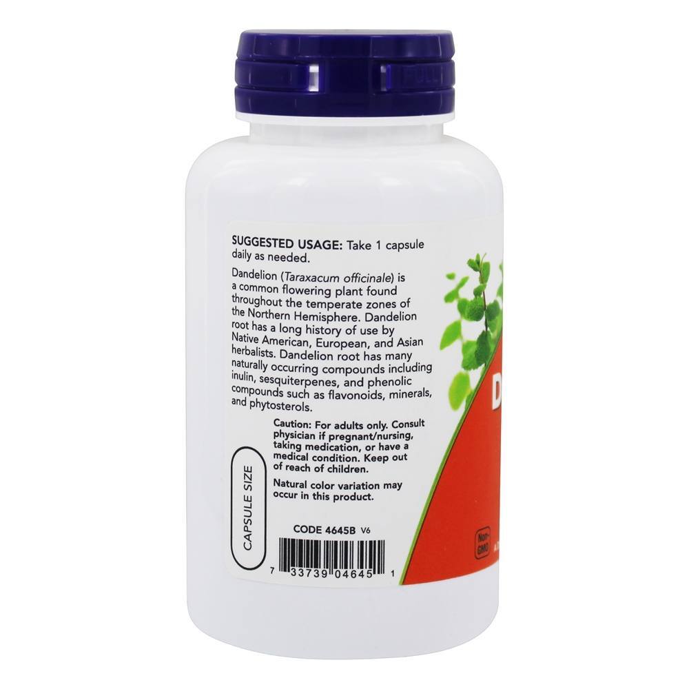 Raiz Dente-de-Leão 500 mg. - 100 Cápsula (s) vegetal (s) NOW Foods - Imagem 3
