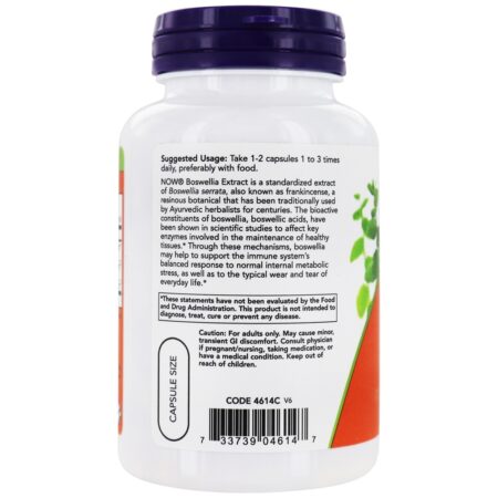 Extrato de Boswellia 250 mg. - 120 Cápsula (s) vegetal (s) NOW Foods - Image 3