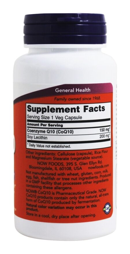 CoQ10 Para a Saúde Cardiovascular 150 mg. - Cápsulas vegetarianas 100 NOW Foods - Image 2