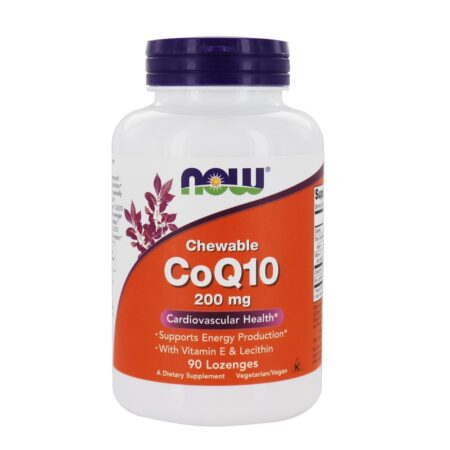 CoQ10 Para a Saúde Cardiovascular 200 mg. - 90 Pastilhas NOW Foods