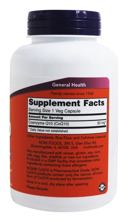 CoQ10 Para a Saúde Cardiovascular 30 mg. - 240 Cápsula (s) vegetal (s) NOW Foods - Image 2