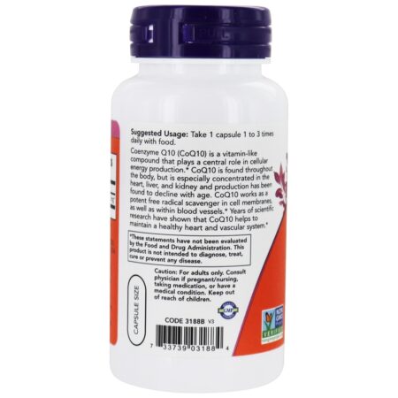 CoQ10 Para a Saúde Cardiovascular 30 mg. - 120 Cápsula (s) vegetal (s) NOW Foods - Image 3