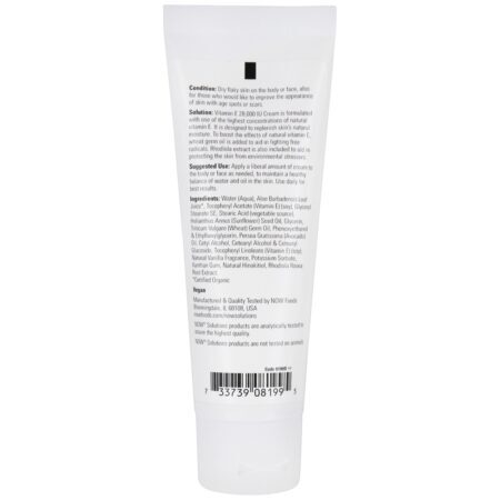 NOW Solutions Creme de Vitamina E 28000 UI - 4 fl. oz. NOW Foods - Imagem 2