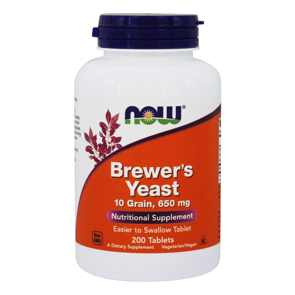 Fermento de Cerveja 650 mg. - 200 Comprimidos vegetarianos NOW Foods