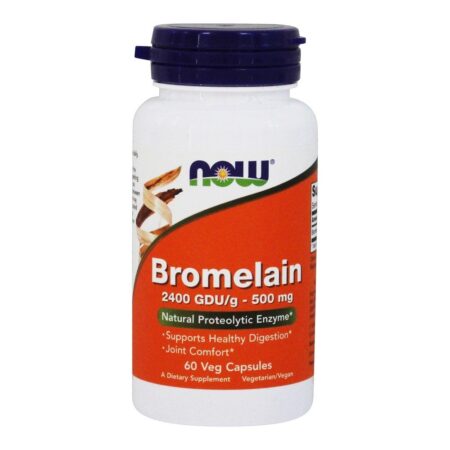 Bromelaína 2400 GDU/g 500 mg. - Cápsulas vegetarianas 60 NOW Foods