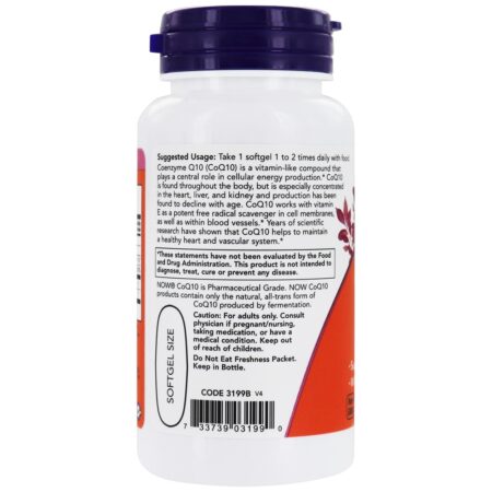 CoQ10 Cardiovascular Health Support 400 mg . - 30 Softgels NOW Foods - Image 3