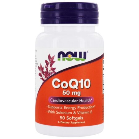 Saúde Cardiovascular CoQ10 com Selênio e Vitamina E 50 mg. - 50 Softgels NOW Foods