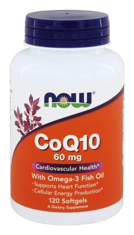 CoQ10 com Omega - 3 Óleo de Peixe 60 mg . - 120 Softgels NOW Foods