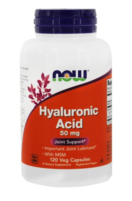 Ácido Hialurônico com MSM 50 mg. - Cápsulas vegetarianas 120 NOW Foods