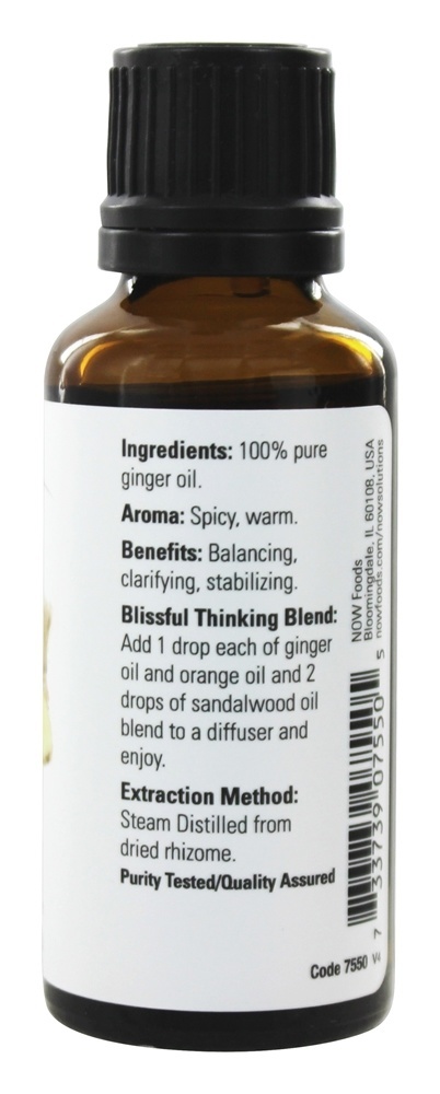 100 % Pure Óleo essencial Gengibre - 1 fl. oz. NOW Foods - Imagem 2