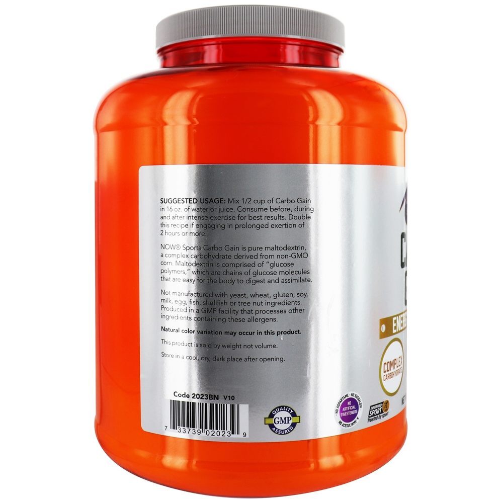 AGORA Sports Carbo Gain Powder - 8 lbs. NOW Foods - Imagem 3