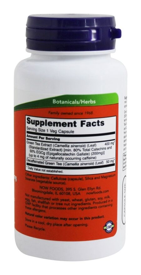 EGCg Suporte a Extrato de Chá Verde Antioxidante 400 mg. - Cápsulas vegetarianas 90 NOW Foods - Image 2