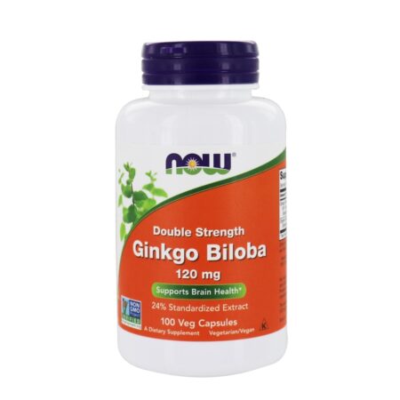 Força dupla de Gingko Biloba 120 mg . - 100 Cápsula (s) vegetal (s) NOW Foods