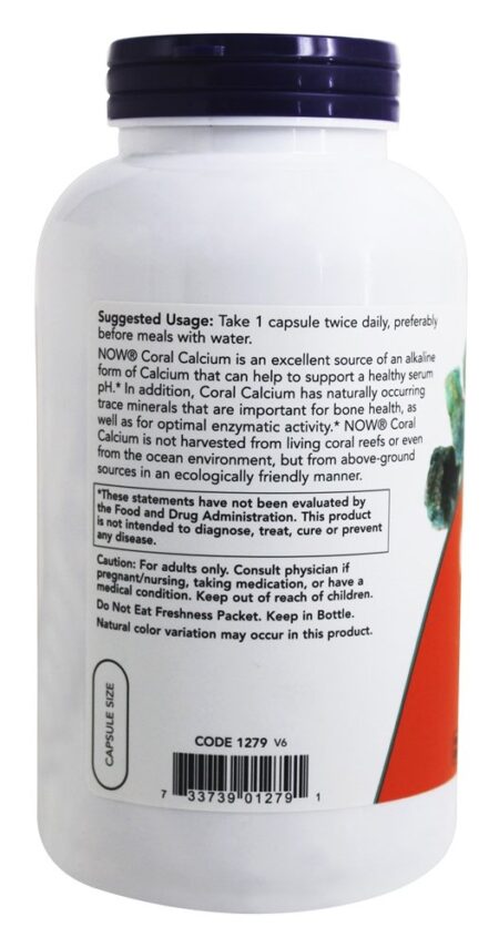 Cálcio Coral 1000 mg. - 250 Cápsula (s) vegetal (s) NOW Foods - Image 3