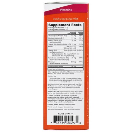 Energia Instantânea B12 2000 mcg. - 75 Pacotes (s) NOW Foods - Image 2