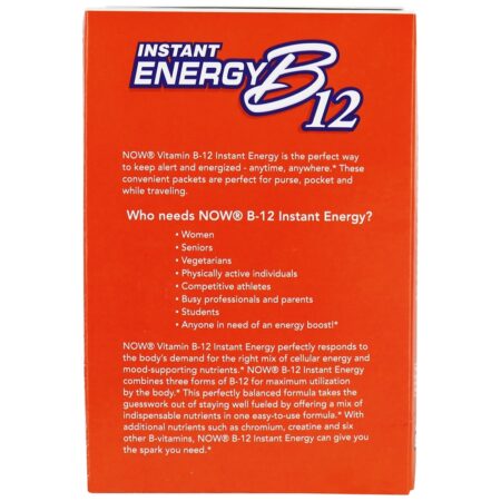 Energia Instantânea B12 2000 mcg. - 75 Pacotes (s) NOW Foods - Image 3