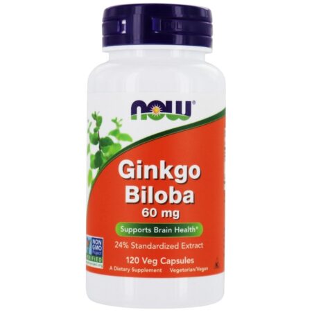 Ginkgo Biloba 60 mg. - Cápsulas vegetarianas 120 NOW Foods