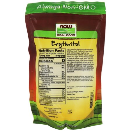 NOW Real Food Eritritol Adoçante Natural - 1 lb. NOW Foods - Image 2