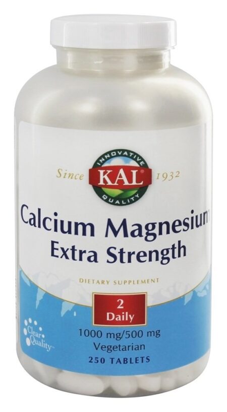 Cálcio Magnésio Potência Extra 1000mg/500mg - 250 Tablets Kal