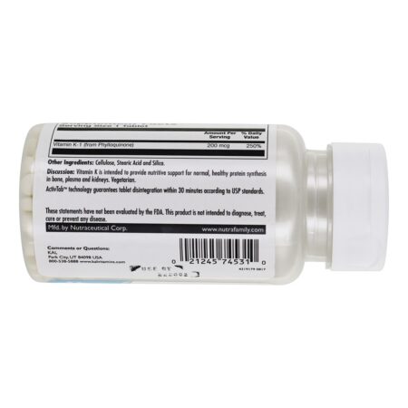 Vitamina K 200 mcg. - 100 Tablets Kal - Image 3