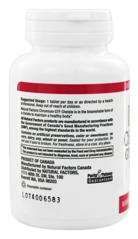 Chelate ChFR Chelate 500 mcg. - 90 Tablets Natural Factors - Image 3