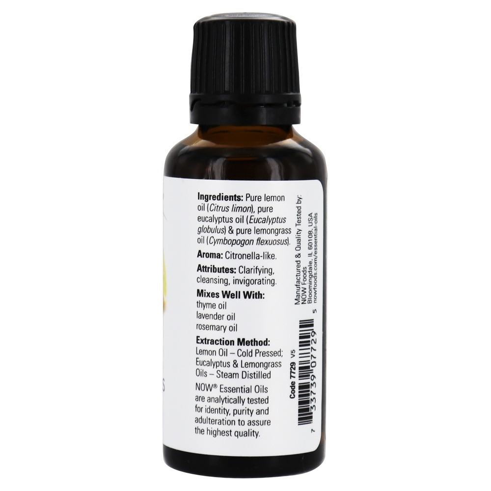 100 % Pure e óleo essencial natural Limão e eucalipto - 1 fl. oz. NOW Foods - Imagem 2