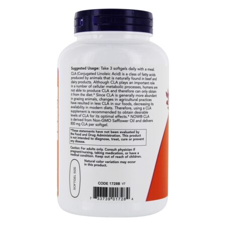 Óleo Nutricional CLA 800 mg. - 180 Softgels NOW Foods - Image 3