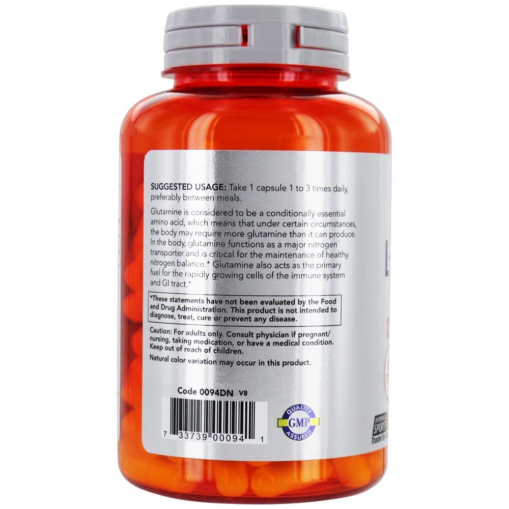 NOW Sports L-Glutamina 1000 mg . - 120 Cápsula (s) vegetal (s) NOW Foods - Imagem 3