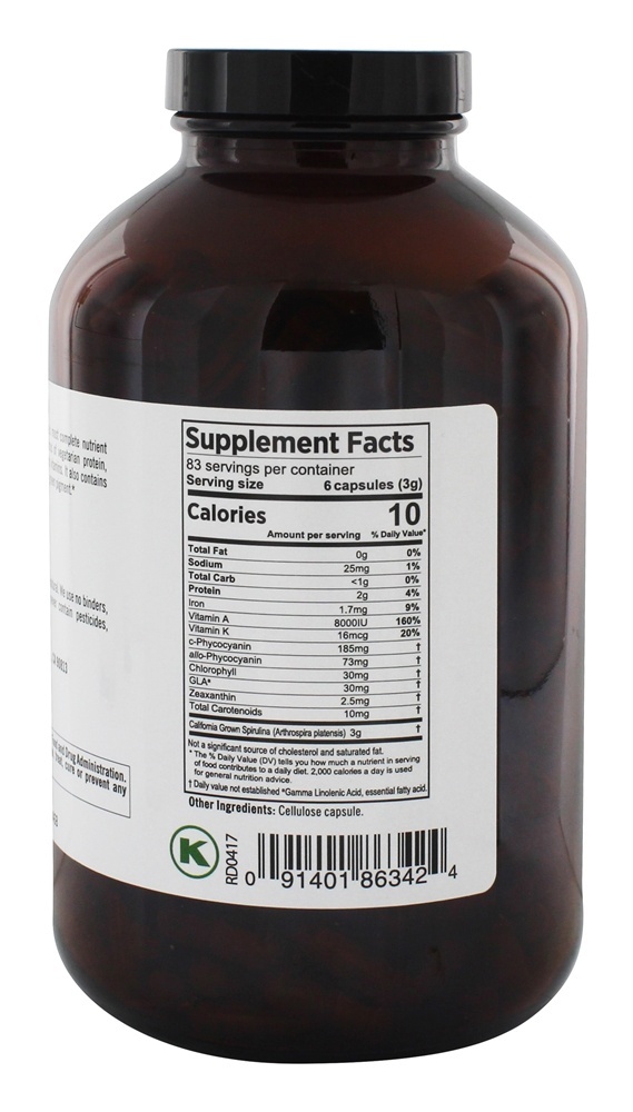 Spirulina 500 mg. - Cápsulas vegetarianas 500 Pure Planet - Imagem 2