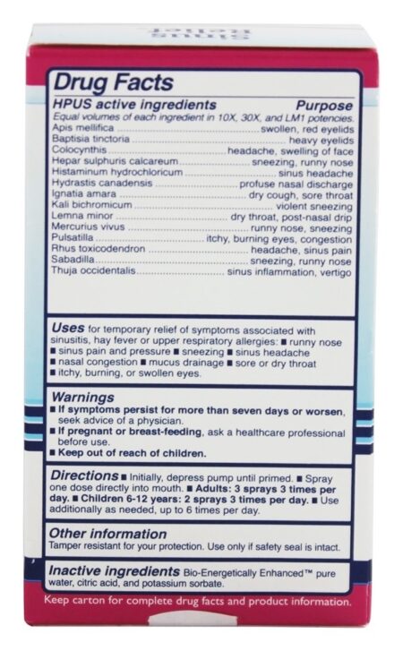 Medicina Natural Homeopática Sinus Relief - 2 oz. King Bio - Image 2