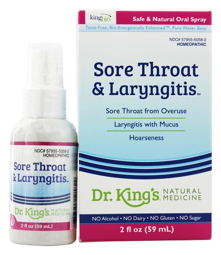 Medicina Natural Homeopática Dor de Garganta e Laringite - 2 oz. King Bio