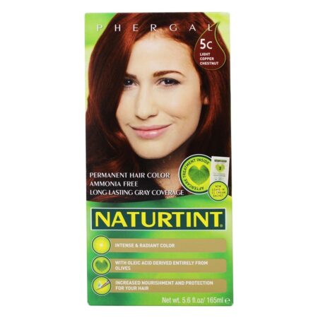 Cor castanha de cobre 5C de cor permanente para o cabelo - 5.6 fl. oz. Naturtint