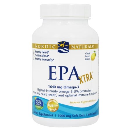 Limão da forma de triglicerídeo superior da EPA Xtra 1000 mg . - 60 Softgels Nordic Naturals