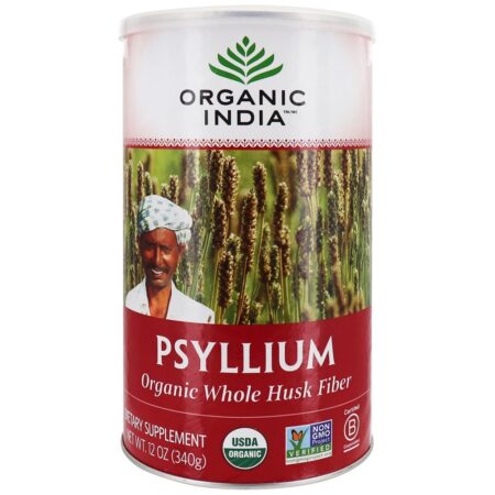 Fibra de casca inteira de psyllium orgânico - 12 oz. Organic India