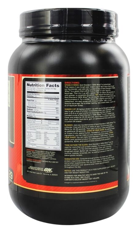 100% Whey Protein Isolado Gold Standard Sabor Chocolate Duplo - 2 lbs. Optimum Nutrition - Image 2