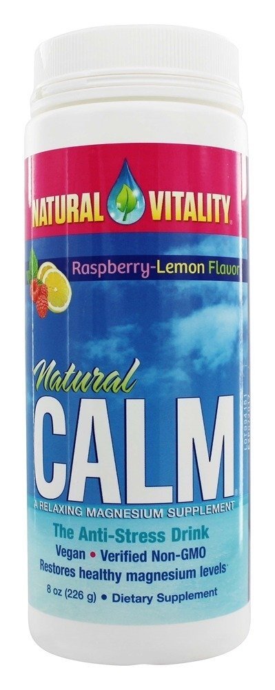 Natural Calmo Magnésio Anti-Stress Bebida Framboesa Sabor Limão - 8 oz. Natural Vitality