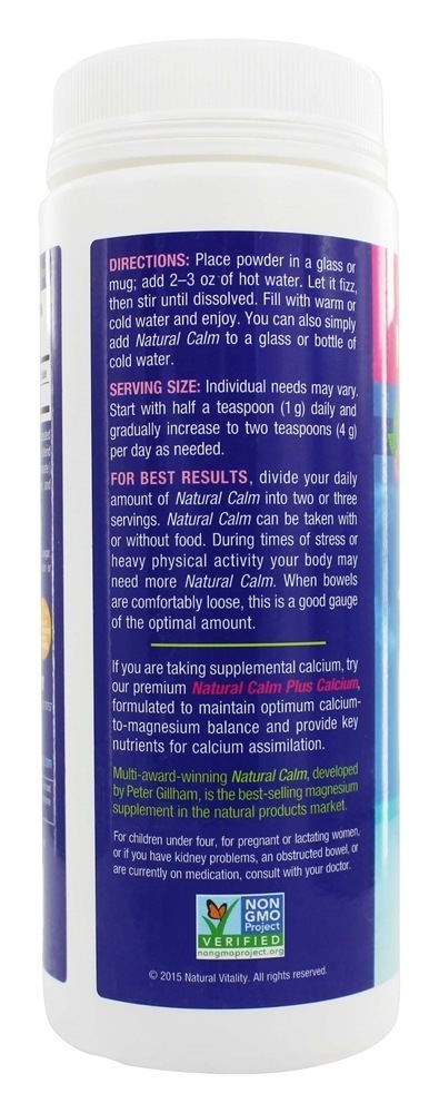 Natural Calmo Magnésio Anti-Stress Bebida Framboesa Sabor Limão - 8 oz. Natural Vitality - Imagem 3