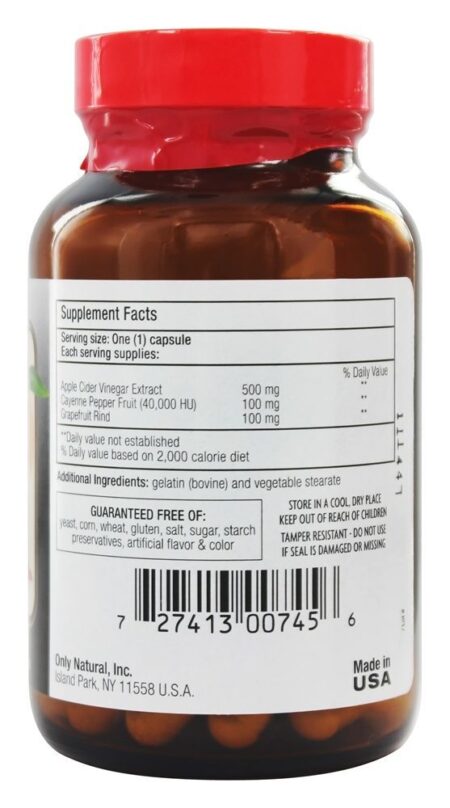 Vinagre de Maçã Plus 700 mg. - Cápsulas 90 Only Natural - Image 2