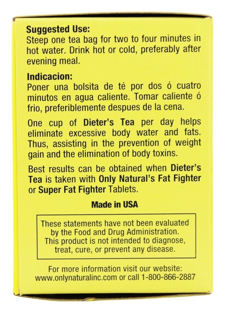 Chá de Dieter Cleanse & Trim Califórnia Sabor Limão - 24 Saquinhos de Chá Only Natural - Imagem 2