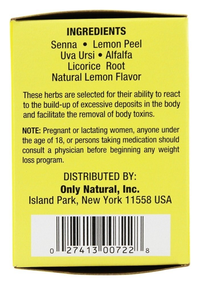 Chá de Dieter Cleanse & Trim Califórnia Sabor Limão - 24 Saquinhos de Chá Only Natural - Imagem 3