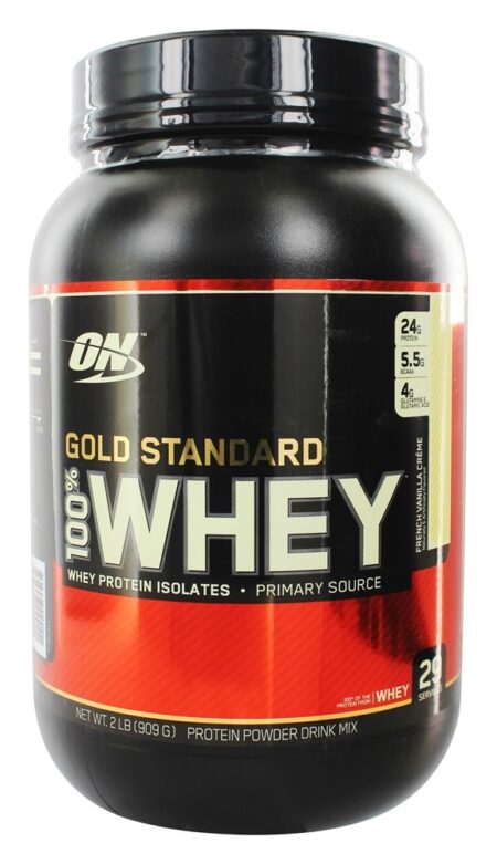 100% Whey Protein Isolado Gold Standard Sabor Creme de Baunilha Francês - 2 lbs. Optimum Nutrition