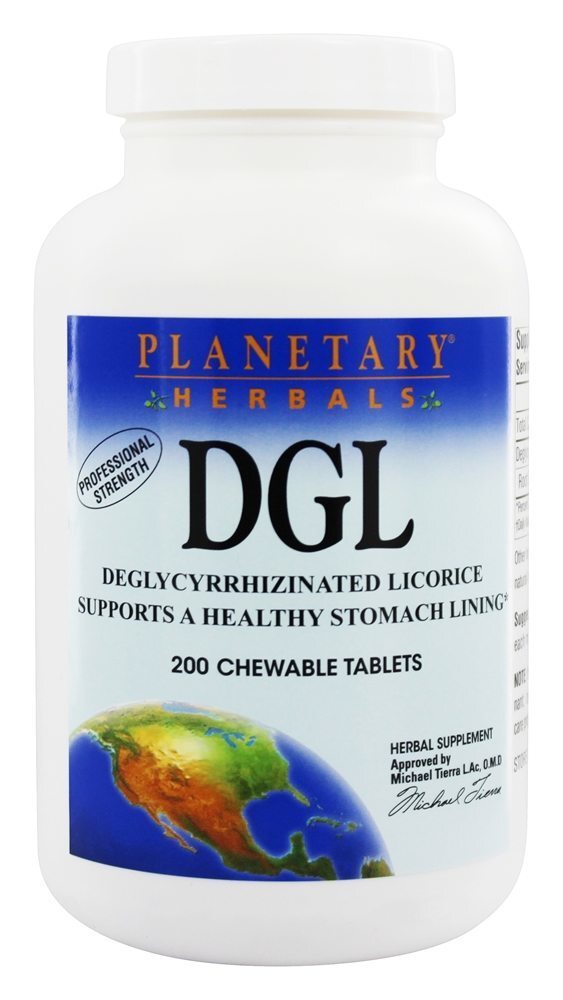 Alcaçuz DGL Deglycyrrhizinated - 200 comprimidos mastigáveis anteriormente fórmulas planetárias Planetary Herbals