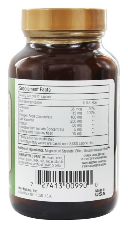 Complexo de sementes de abóbora 700 mg. - Cápsulas 90 Only Natural - Image 2