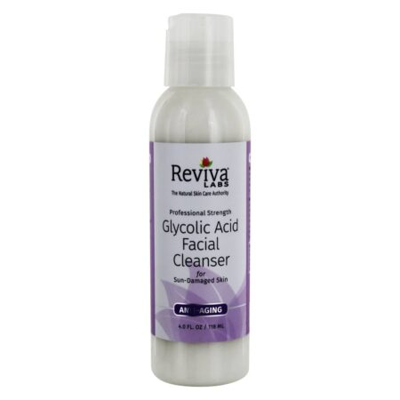 Resfriador Facial Anti-envelhecimento do ácido glicólico com força profissional - 4 fl. oz. Reviva Labs