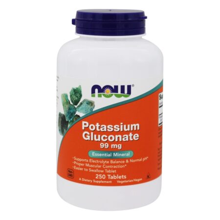 Gluconato de potássio 99 mg. - 250 Tablets NOW Foods